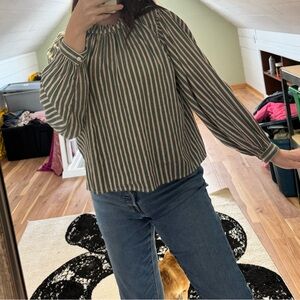 Birds of Paradis Travota California Talia Striped Lyrex Blouse
